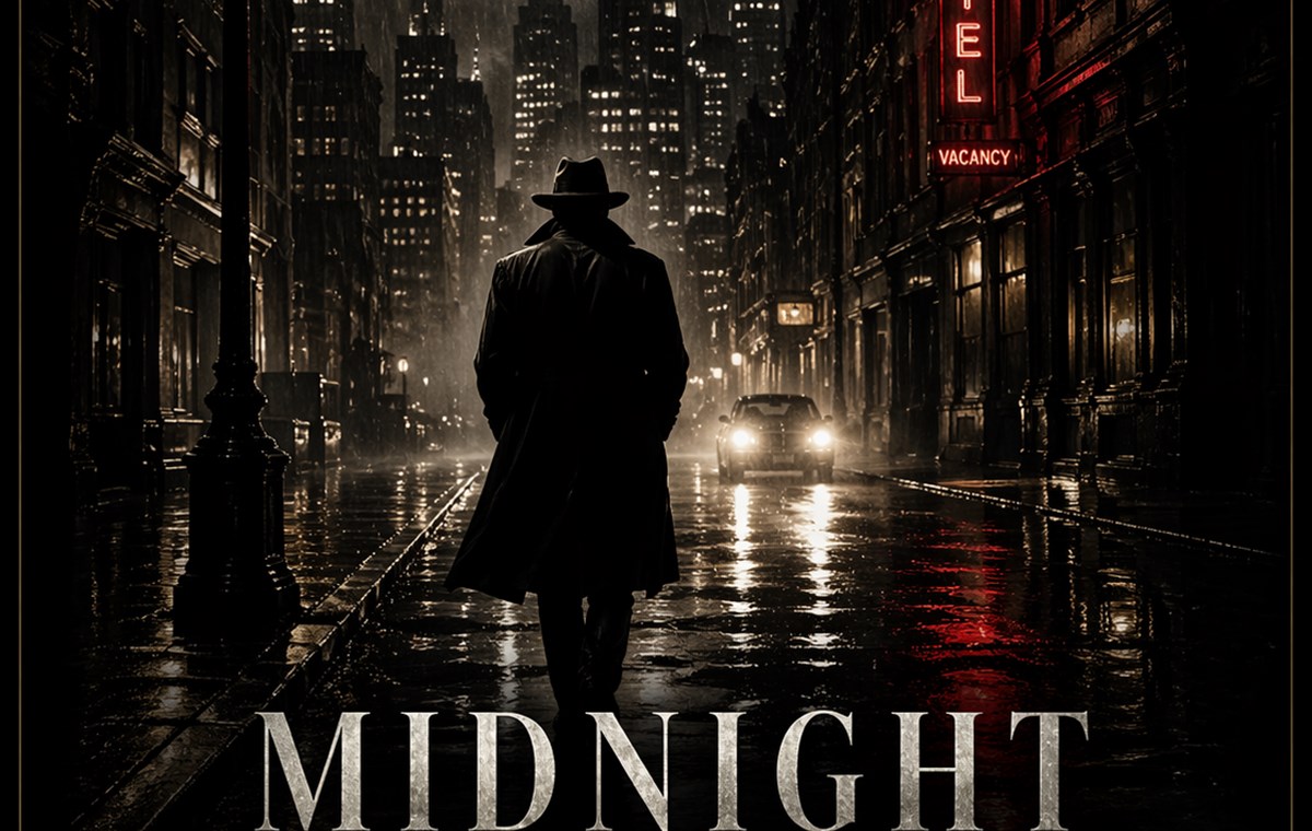 Capa da coleção Cinema com luz dramática e atmosfera noir
