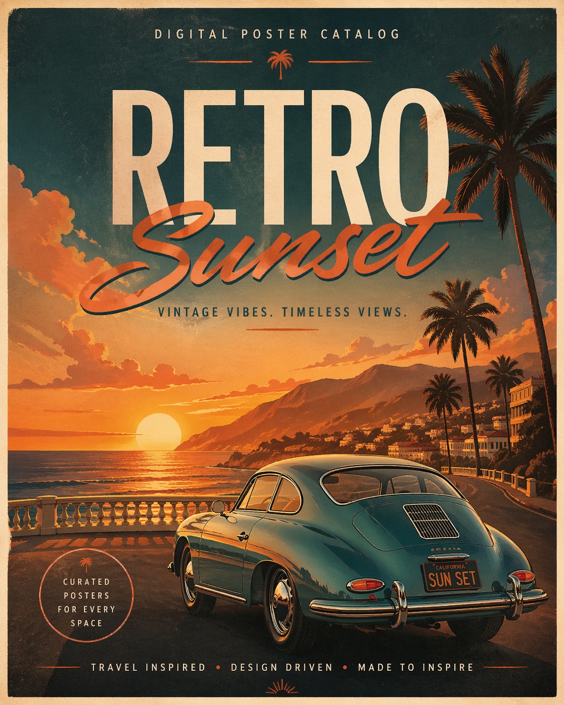 Pôster Neon Highway – Retrô